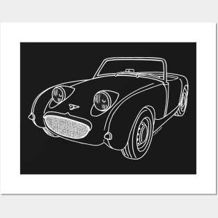 Classic Frogeye drawing in white, for medium and dark color Tees Posters and Art